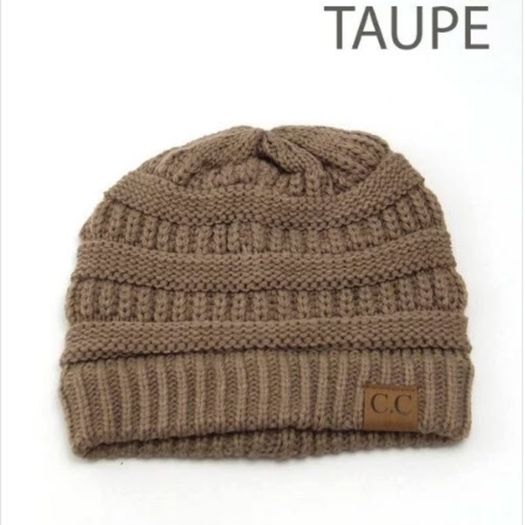 C.C Accessories - C.C Taupe Cable knit beanie